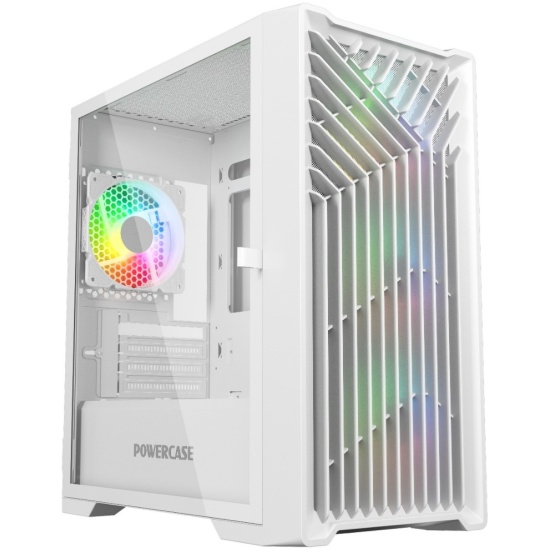 Корпус Powercase Mistral Micro X4W, Tempered Glass, 4х 120mm 5-color fan, белый, mATX (CMMXW-L4)