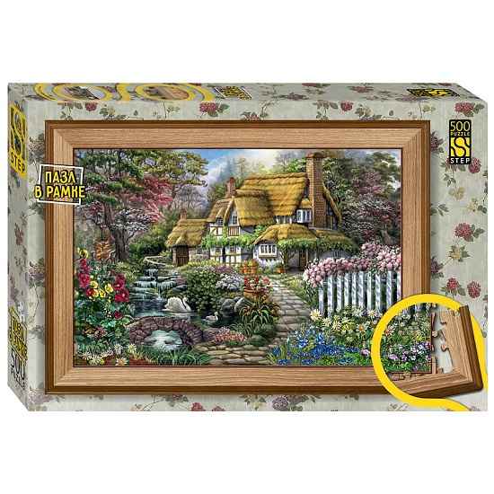 Пазл Step Puzzle 500+рамка "Домик в саду"