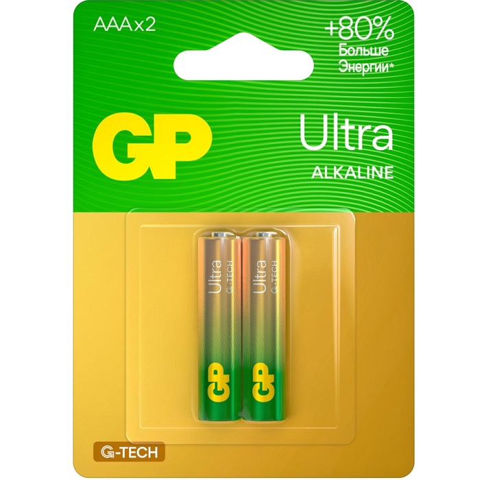 Элемент питания GP LR03 BL-2 G-Tech Ultra (24AUA21-2CRSBC2)