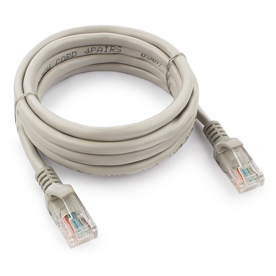 Патч-корд  2.0м Cablexpert PP6U-2M кат.6, литой, многожильный (серый)