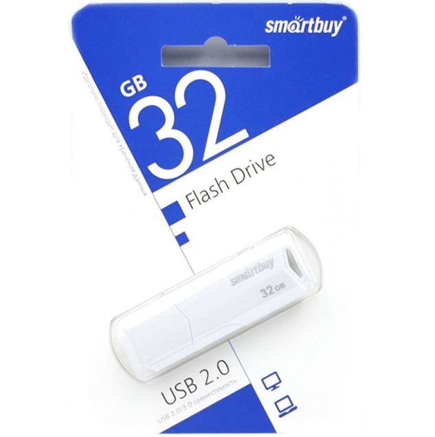 USB 32Gb SMARTBUY Clue белый, USB 3.1