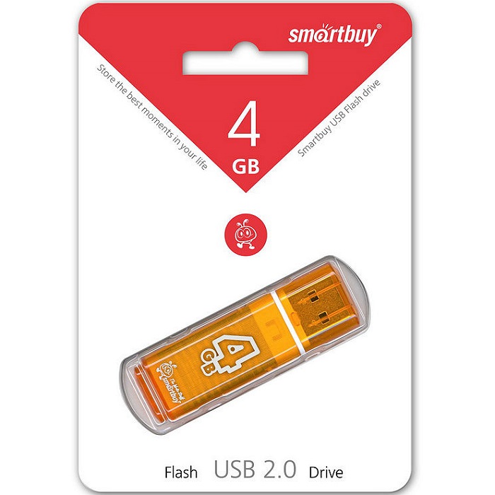 USB  4Gb SMARTBUY Glossy series Orange