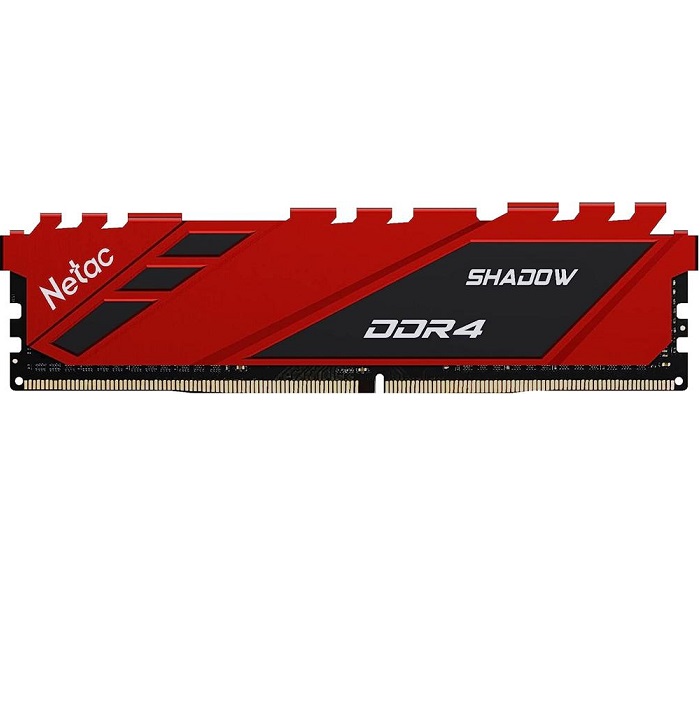 Оперативная память DDR4 8Gb NETAC Shadow, 3200MHz, CL16, DIMM, с радиаторами, красный (NTSDD4P32SP-08R)