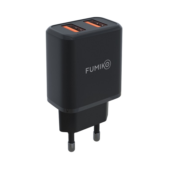Сетевое ЗУ 2USB 2.4A FUMIKO CH14 черное 2
