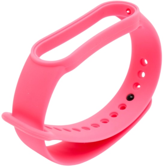 Силиконовый ремешок для Xiaomi mi band 5/6  ярко-розовый