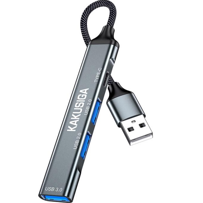 USB Type-C Хаб Kakusiga KSC-1416 серый, 3USB / Type-C 0.06м