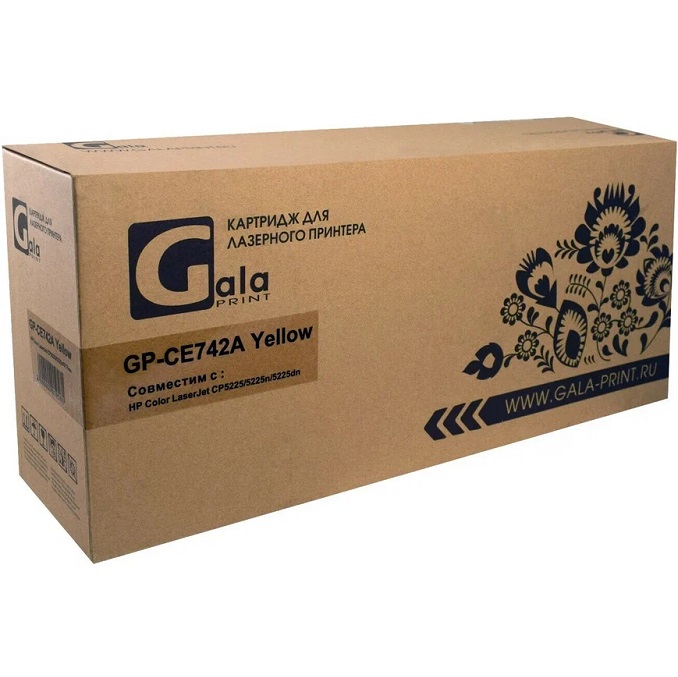 Картридж лазерный GalaPrint GP-CE742A желтый (7300 стр) для HP Color LaserJet CP5225