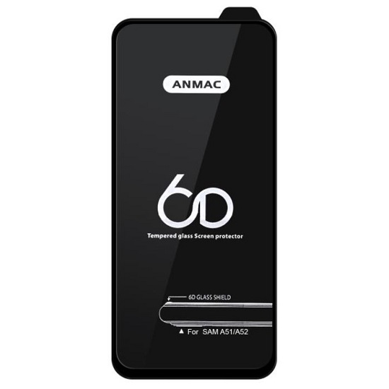 Противоударное стекло 6D ANMAC для Samsung Galaxy A51/A52 Black