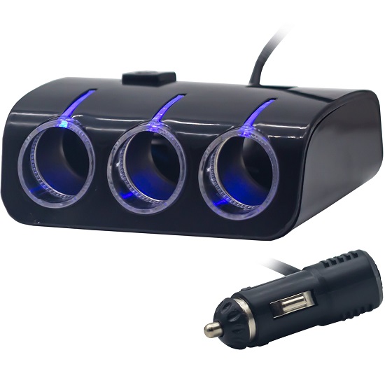 Разветвитель прикуривателя OLESSON 1506 (3 выхода + 2USB) 5