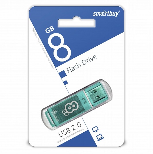 USB  8Gb SMARTBUY Glossy series Green