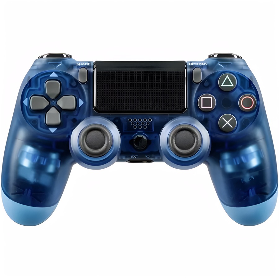 Геймпад БП для SONY PS4 прозрачный синий (AA) (без лого)