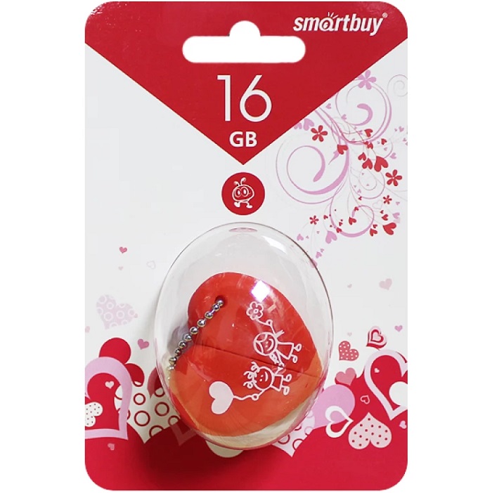USB 16Gb SmartBuy Wild series Heart, красный