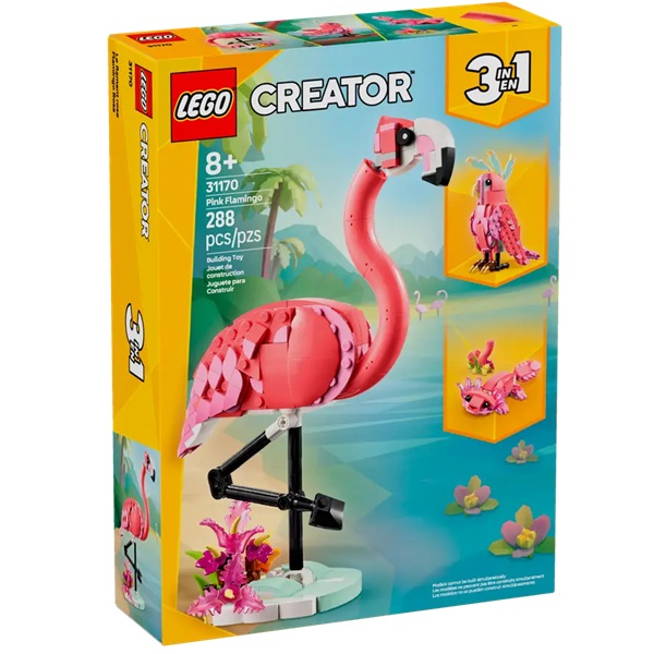 Конструктор LEGO Creator 31170 Розовый фламинго 3в1 (Уп: 27*20*7)