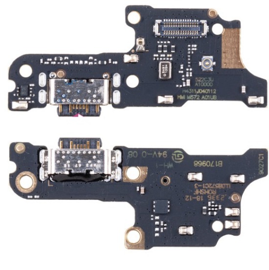 Шлейф (плата) для Xiaomi Redmi 13C 4G/Poco C65 + системный разьем + микрофон (100% components)