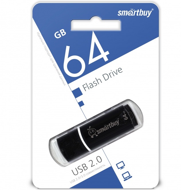 USB 64Gb SMARTBUY Crown Black