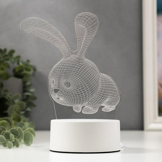 Светильник "Кролик" LED RGB от сети 9,5х14х19 см RISALUX 3590501