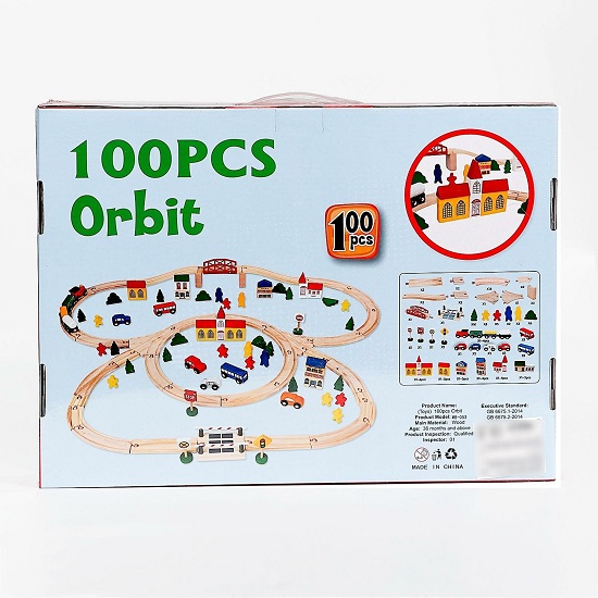 Деревянная дорога 100 деталей 4
