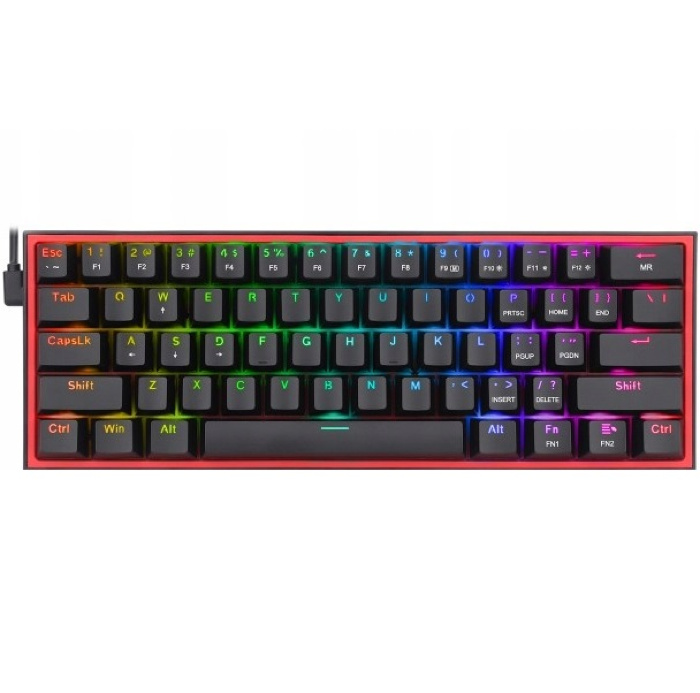Клавиатура REDRAGON Fizz RU, RGB, красные свитчи, черный (72594)
