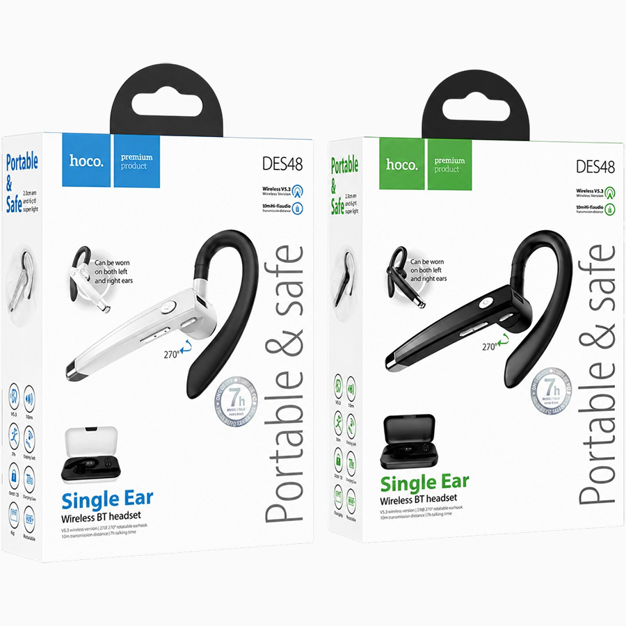 Гарнитура-Bluetooth HOCO DES48, silver 7