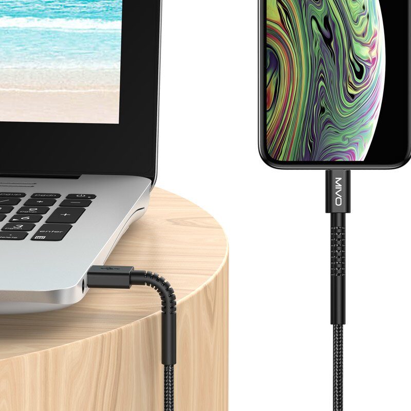 Кабель USB <--> Lightning  2.0м MIVO MX-60L черный 2