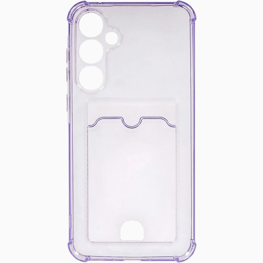 Задняя накладка ZIBELINO Silicone Card Holder для Samsung Galaxy A35 5G (A356) (сиреневый)