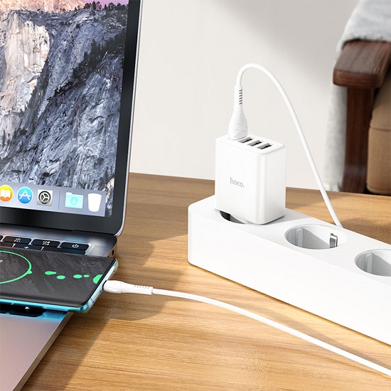 Сетевое ЗУ 4USB 2.1A HOCO C102A White, 18Вт 2