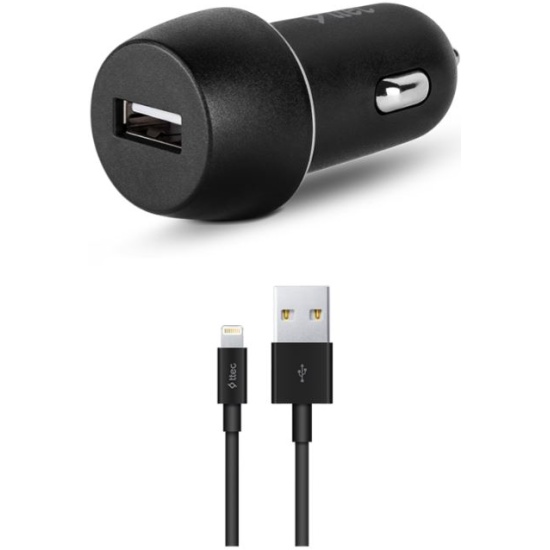 Авто ЗУ 1USB 2.1A TTEC 2CKS20LS, черный, с кабелем Lightning 1