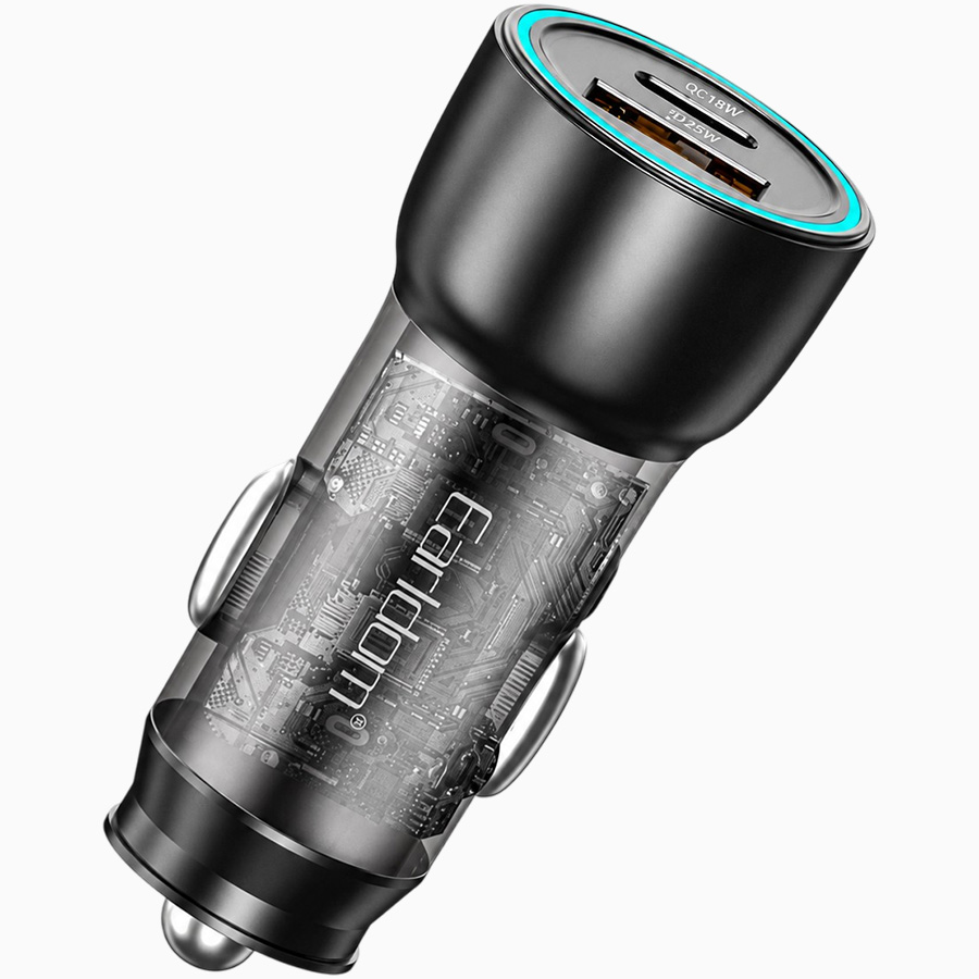 Авто ЗУ 1USB/1Type-C Earldom ES-CC34,  чёрный