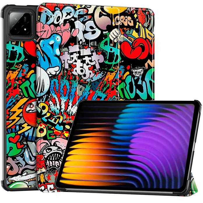 Чехол футляр-книга ZINELINO для Xiaomi Pad 7/7 Pro 11.2" ("Граффити")