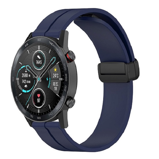 Силиконовый ремешок WB29 Универсальный 22мм на магните (dark blue) 6