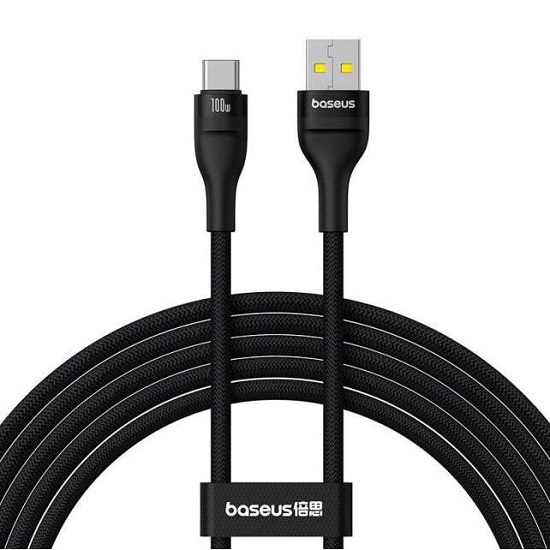 Кабель USB <--> Type-C  1.0м Baseus Flash 2, черный, 100W (P10311804111-00)