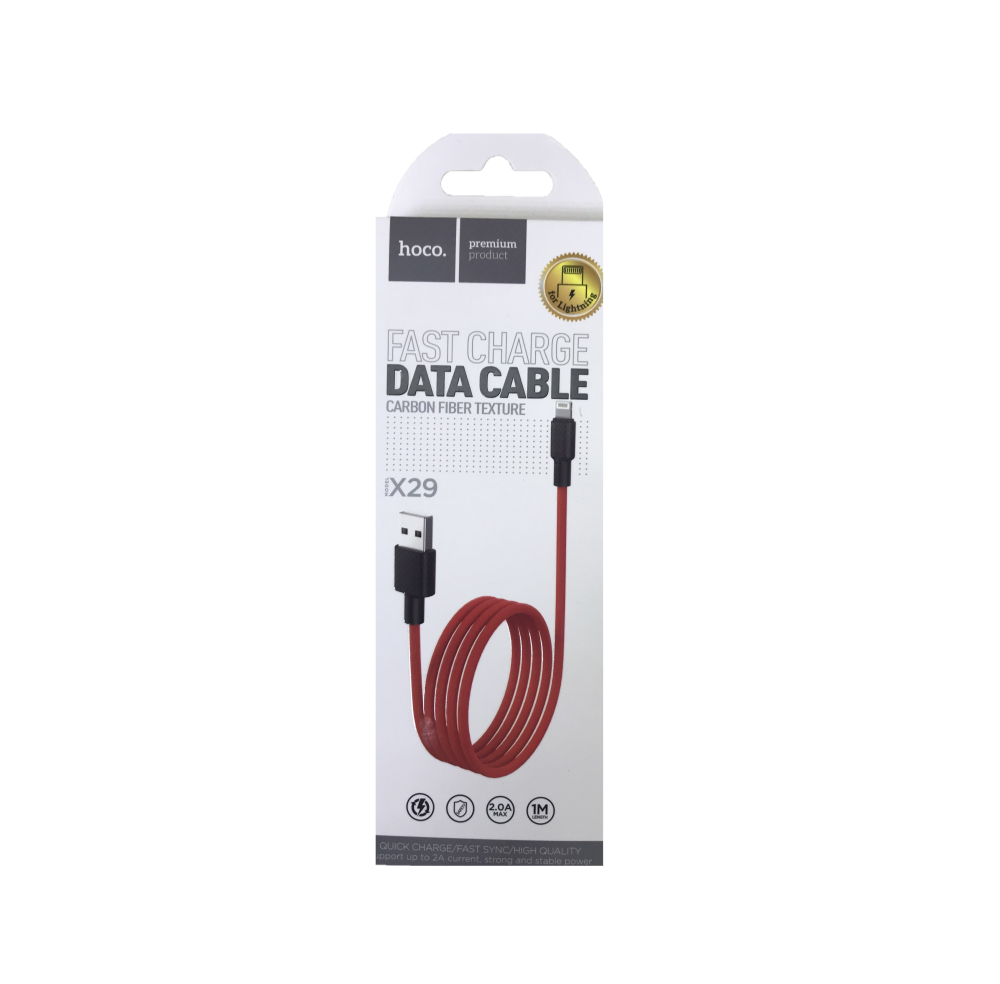 Кабель USB <--> Lightning  1.0м HOCO X29 Superior красный