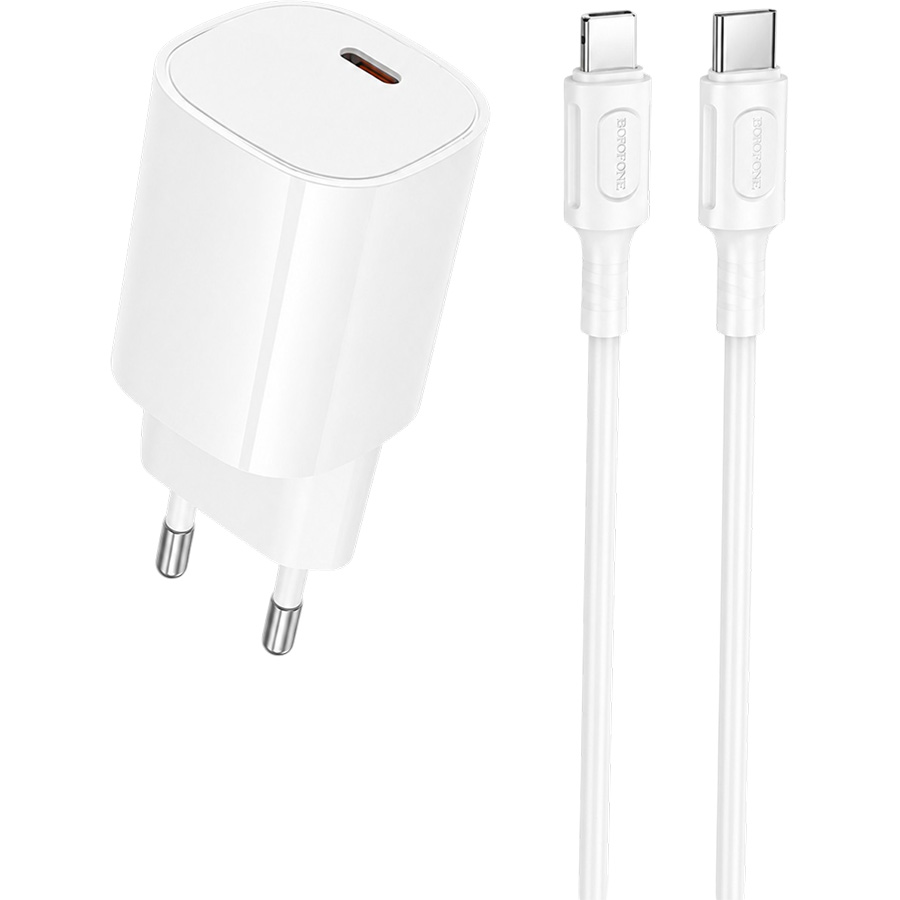 Сетевое ЗУ 1Type-C 3A BOROFONE BA103A White, Type-C, PD20W