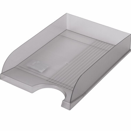 Лоток горизонтальный для бумаг BRAUBERG Standard,
350х253х65 мм, тонированный серый, 238348