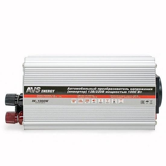 Инвертор AVS IN-1000W 12/220V 2