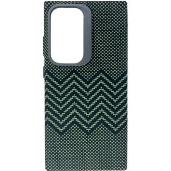 Задняя накладка SkyArmor GLOBAL MIX Magsafe для Samsung Galaxy S24 ULTRA_07 черный-хаки, матовый