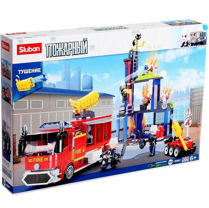 Конструктор "Центр пожарной безопасности" 585 дет. в/к 33*47,5*7 см