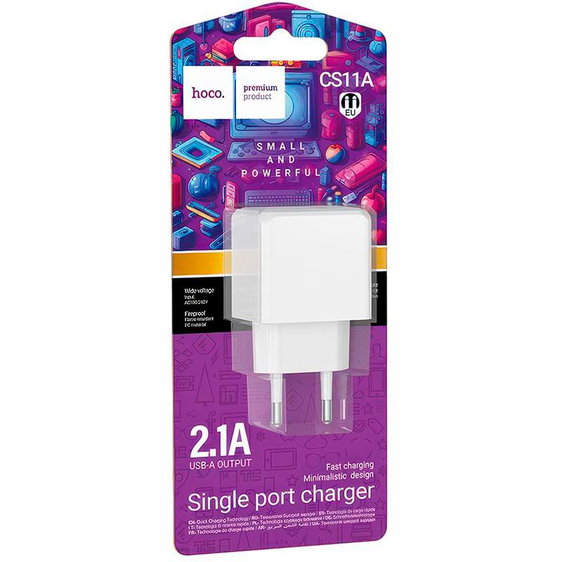Сетевое ЗУ 1USB 2.1A HOCO CS11A Ocean, белый 2