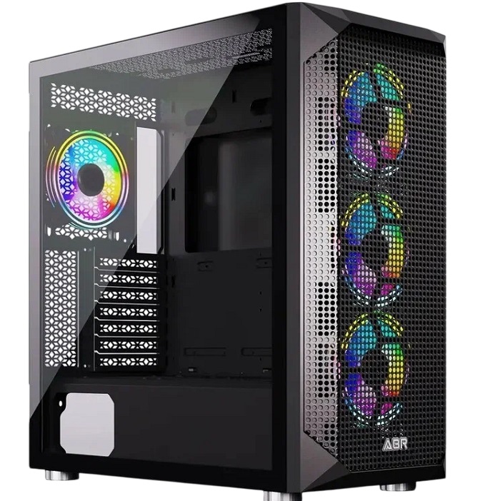 Корпус ABR Quantum черный (1*USB Type-C, 2*USB 2.0, HD Audio, 4xRGb Fan, ATX, E-ATX)