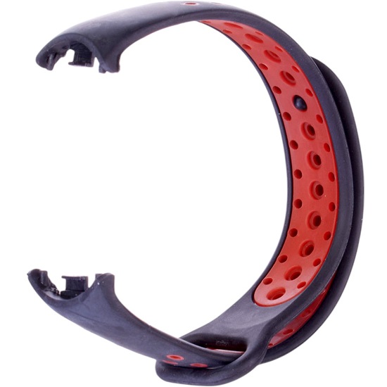 Ремешок Luazon для фитнес-браслета Mi Band 8/9, с перфорацией, чёрно-красный 10716013