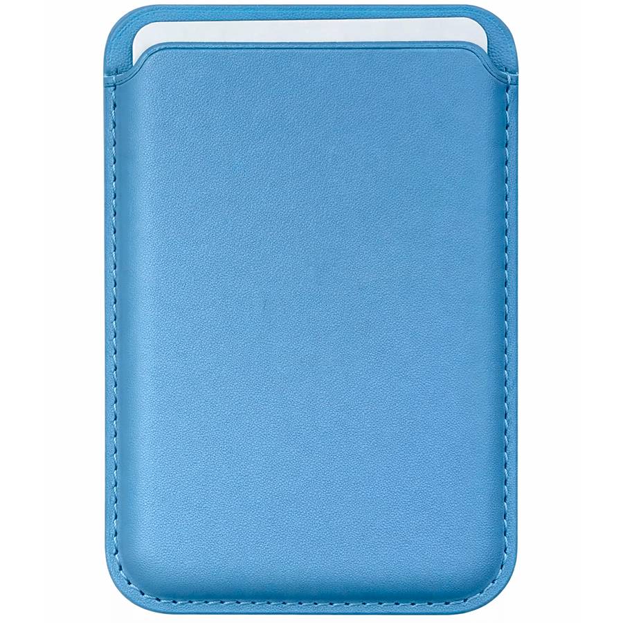 Кошелек для карт iPhone Silicone Wallet MagSafe с лого (№02 Голубой)