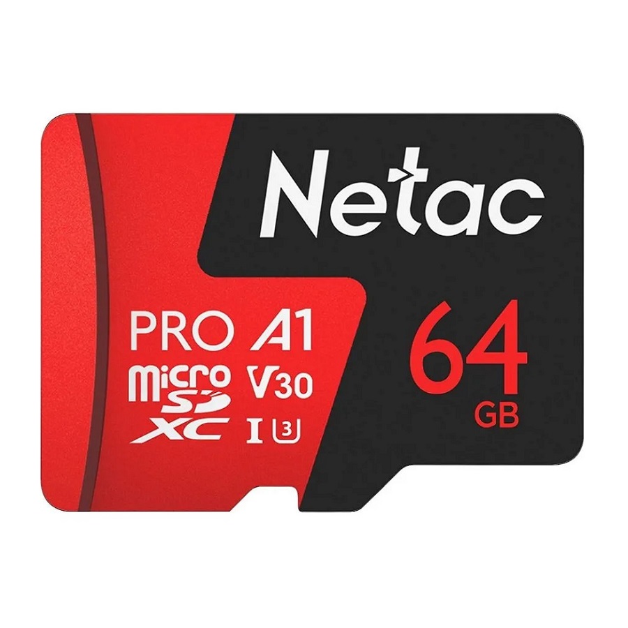 Micro SD 64GB Netac P500 Extreme Pro Class 10 UHS-I A1 V30 (100 Mb/s) без адаптера