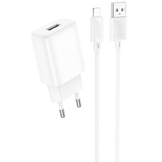 Сетевое ЗУ 1USB 2.4A HOCO C134A White Lightning