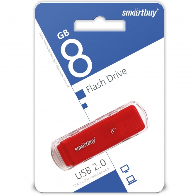 USB  8Gb SMARTBUY Dock Red