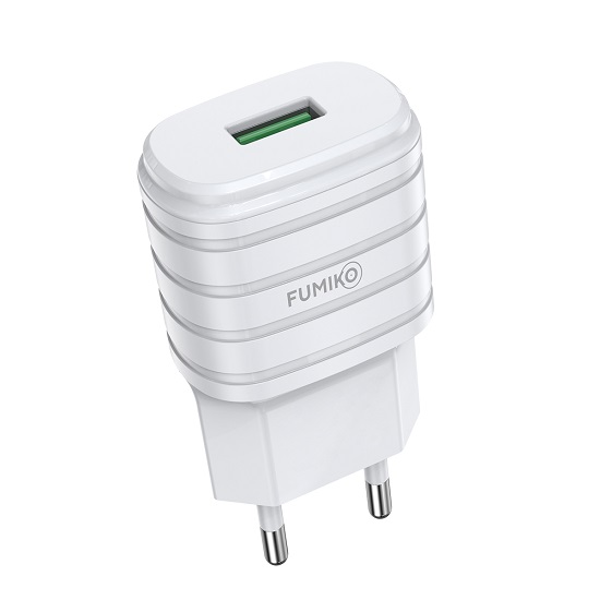 Сетевое ЗУ 1USB 2.4A FUMIKO CH16 белое 2