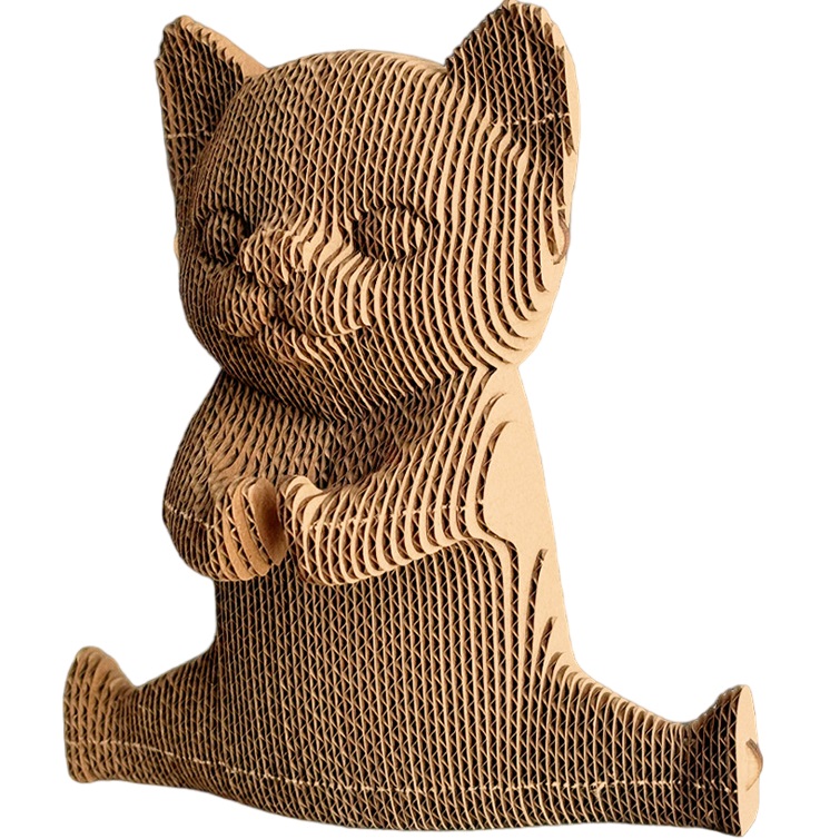 Картонный 3D конструктор QBRIX Кунг-фу котик 2