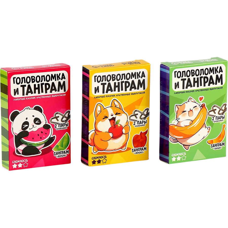 Металлическая головоломка «Рецепт для мозга», с танграмом, МИКС 10485068 6