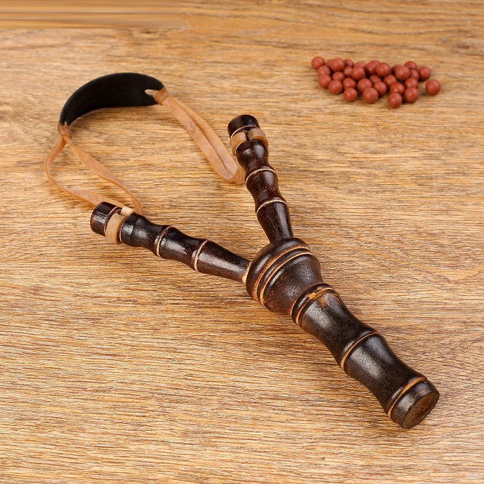 Рогатка, двойной резиновый жгут, деревянная, 19х11 см, 2