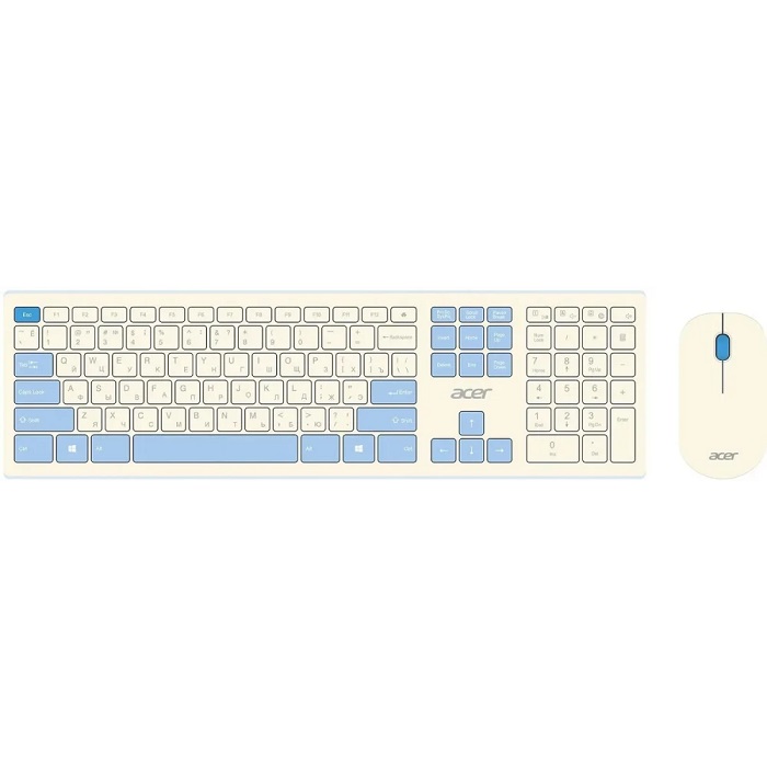 Клавиатура+мышь БП ACER OCC205 белый/голубой