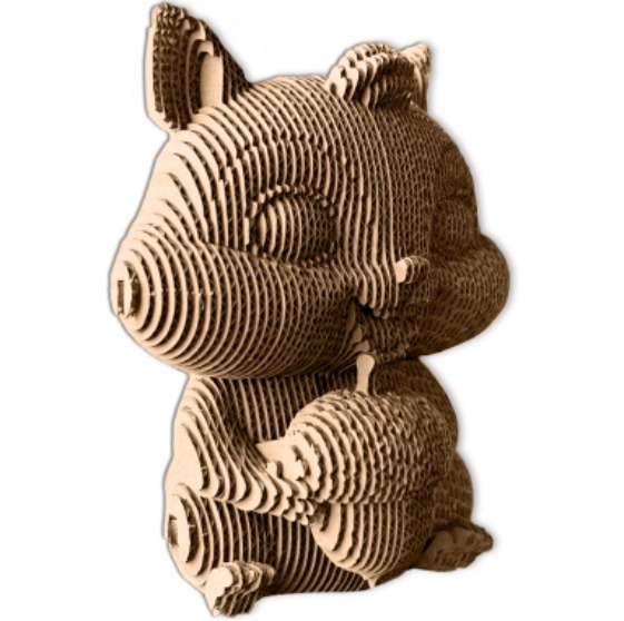 Картонный 3D конструктор QBRIX Бельчонок 2